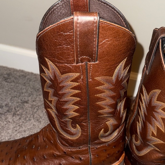 Men's Justin Tekno Crepe Brown Leather Cowboy Boots 9D - Picture 5 of 12